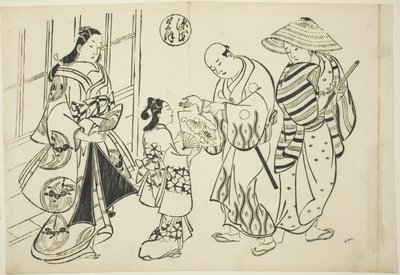 Il Capitolo di Yugao da "Il Racconto di Genji" (Genji Yugao), da una serie di parodie di Genji da Okumura Masanobu