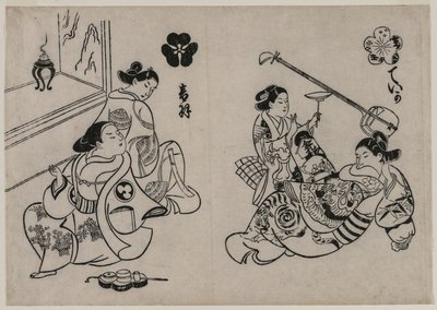 Tre Cortigiane con un Cliente da Okumura Masanobu