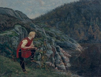 Cacciatore di anatre a Holskov da Olaf Isaachsen