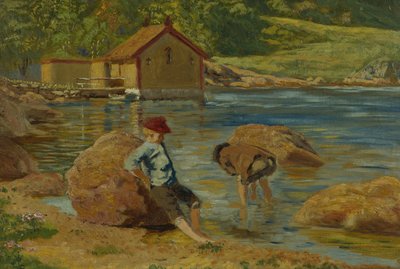Paesaggio dal fiordo della foresta da Olaf Isaachsen