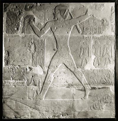 Nobile che caccia sul Nilo, 2600-2500 a.C. (calcare) da Old Kingdom Egyptian