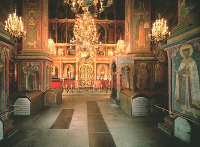Interno della Cattedrale di San Michele Arcangelo nel Cremlino di Mosca, 1679-1681 da Old Russian Architecture