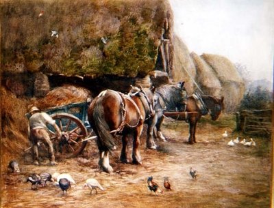 Un Cortile Agricolo in Novembre da Oliver Baker