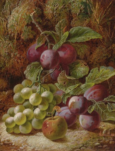Natura morta con prugne e uva da Oliver Clare
