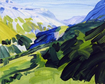 Leukerbad 34, 2017 (acrilico su tela) da Olivier Morel