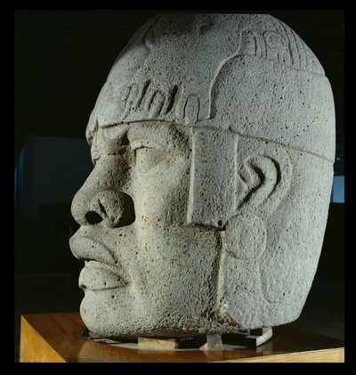 Testa colossale 4 da San Lorenzo, Veracruz, Messico, preclassico (basalto) da Olmec