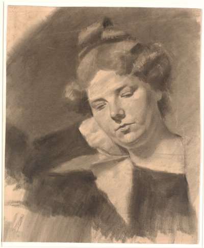 Ritratto di Kathrine (Ketty) Mathilde Antonia Nielsen, nata Rask. (nata nel 1878, sposata con lo scultore Kai Nielsen nel suo primo matrimonio.) da Oluf Hartmann