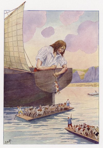 Illustrazione per I viaggi di Gulliver da Onfray de Breville Job
