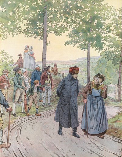 Napoleone parla con una vecchia signora da Onfray de Breville Job