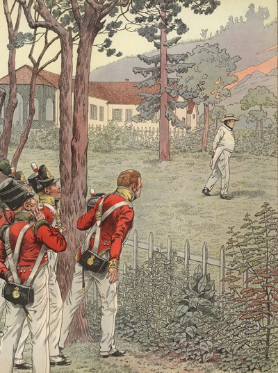 Napoleone che cammina nel suo giardino quando prigioniero a Sant