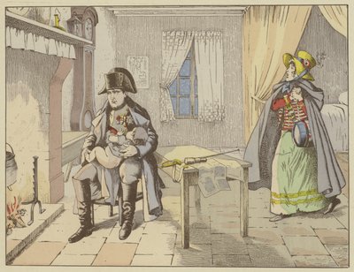 La sera della battaglia di Champaubert e alla vigilia di Montmirail, un pensieroso Napoleone culla il bambino di una cantiniera, 10-11 febbraio 1814 da Onfray de Breville Job