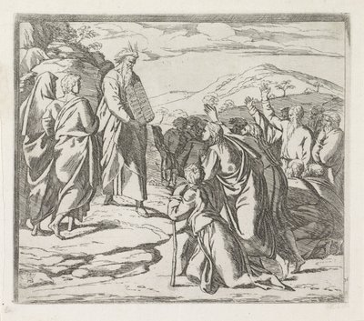 Mosè mostra le tavole della legge da Orazio Borgianni