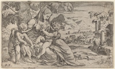Madonna col Bambino e San Giovanni Battista da Orazio Farinati after Paolo Farinati
