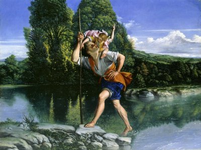 Paesaggio con San Cristoforo da Orazio Gentileschi
