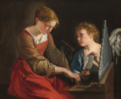 Santa Cecilia e un Angelo, c. 1617-1618 e c. 1621-1627 da Orazio Gentileschi