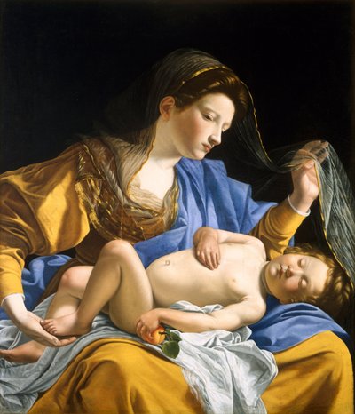 La Vergine con il Bambino Gesù dormiente da Orazio Gentileschi