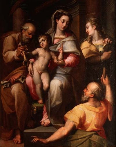 Sacra Famiglia con San Pietro e Santa Maria Maddalena da Orazio Samacchini