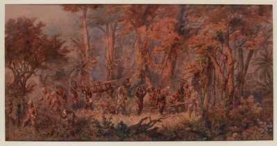 Brigata Navale in Marcia verso Mansuh, 1873 da Orlando Norie