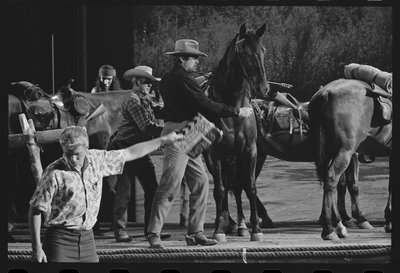 Gregory Peck con un cavallo sul set di 