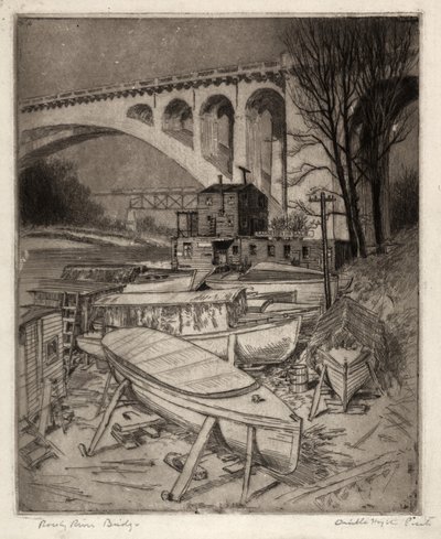 Ponte sul fiume roccioso da Orville Houghton Peets