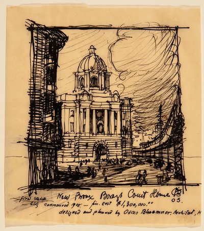 Nuovo tribunale della contea del Bronx, 1903 da Oscar Bluemner