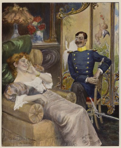 Un uomo serio (litografia a colori) da Oscar Bluhm
