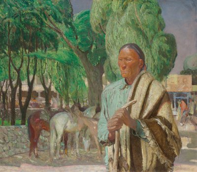 Un angolo nella piazza di Taos, c.1925 da Oscar Edward Berninghaus