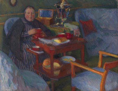 Donna che beve tè da Osip Emmanuilovich Braz