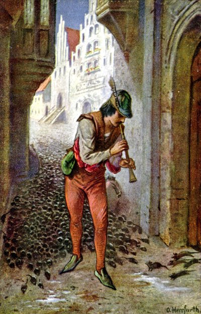Il pifferaio di Hamelin, c.1910s da Oskar Herrfurth