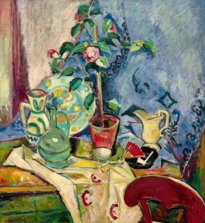 Natura morta con camelia da Oskar Moll
