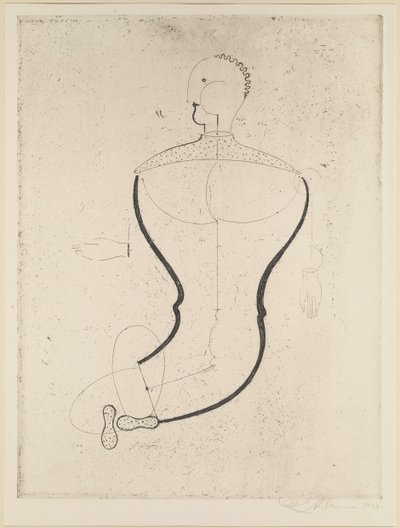Figura astratta a sinistra da Oskar Schlemmer