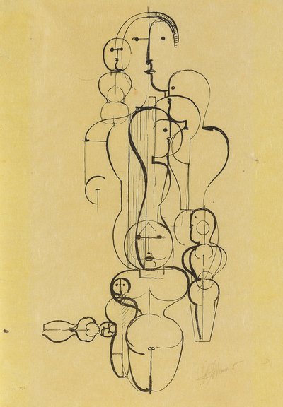 Gruppo concentrico: Piano figura K1 Konzentrische Gruppe: Figurenplan K1, 1922 da Oskar Schlemmer