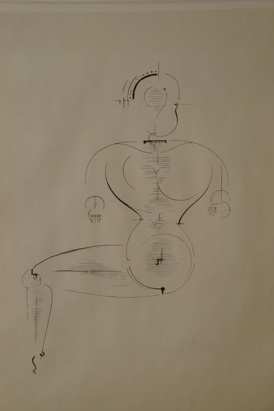 Figura di Lato: Figura H2 Seduta da Oskar Schlemmer
