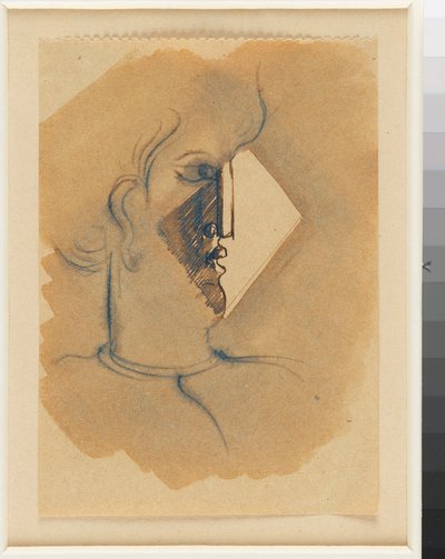 Profilkopf nach rechts mit Licht in Rautenform da Oskar Schlemmer