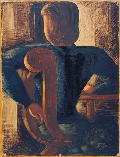 Seduta al tavolo di spalle. 1936 da Oskar Schlemmer