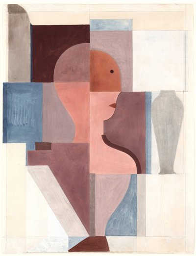 Figura divisa a metà verso destra, 1923 da Oskar Schlemmer