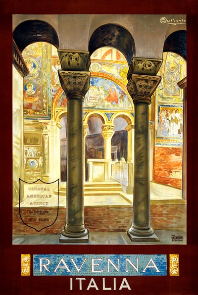 Poster di viaggio di Ravenna, c.1925 da Osvaldo Ballerio