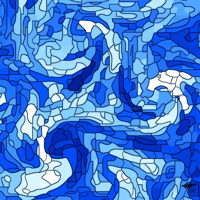 Flusso di mosaico blu da Osvaldo Russo