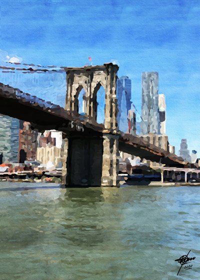Riflessi sul Ponte di Brooklyn da Osvaldo Russo