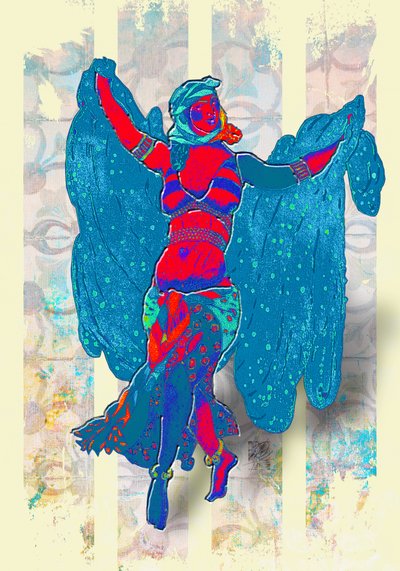 Una danzatrice del ventre dai colori vivaci da Osvaldo Russo