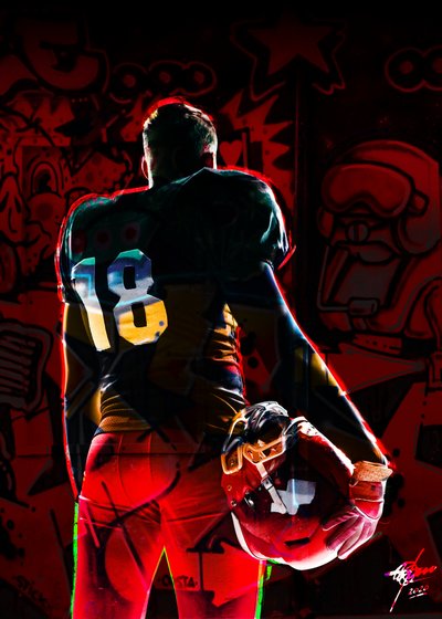 Giocatore di football americano n. 18 da Osvaldo Russo