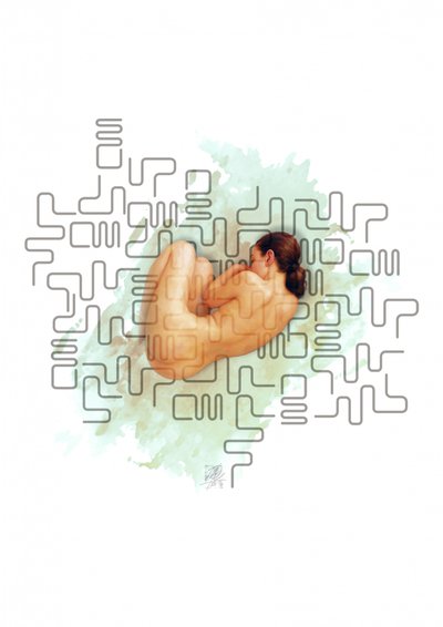 Donna nuda, serena, astratta da Osvaldo Russo