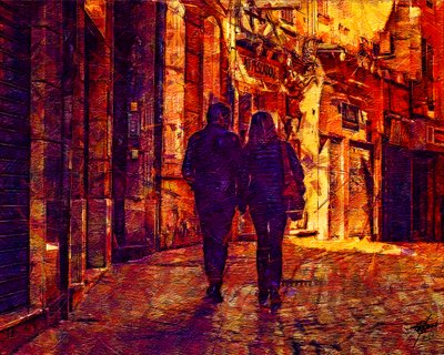 Passeggiata notturna nella città romantica da Osvaldo Russo