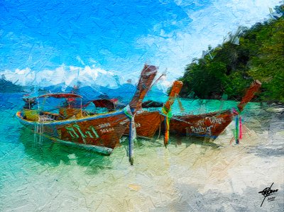 Barche da spiaggia tropicali e tranquille da Osvaldo Russo