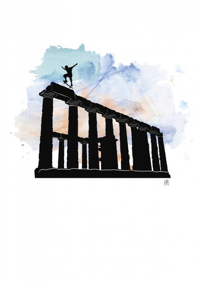 Skateboard tra le colonne antiche da Osvaldo Russo