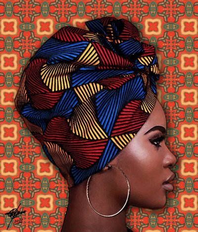 Ritratto con fascia dai colori vivaci da Osvaldo Russo