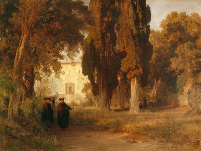 Il giardino del monastero, dopo il 1857 da Oswald Achenbach