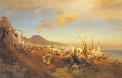 Tedesco: Sulla spiaggia di Napoli da Oswald Achenbach