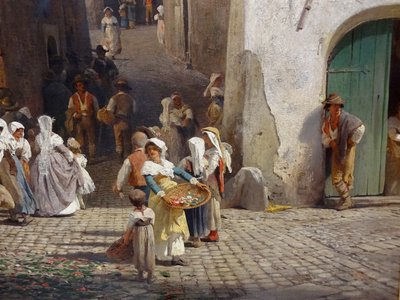 Tedesco: Festa a Genazzano
Galiziano: Una festa a Genazzano
Francese: Une fête à Genazzano
Ceco: Slavnost v Genazzanu
Danese: Una festa a Genazzano da Oswald Achenbach
