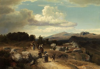 Passeggiata domenicale nella campagna romana da Oswald Achenbach